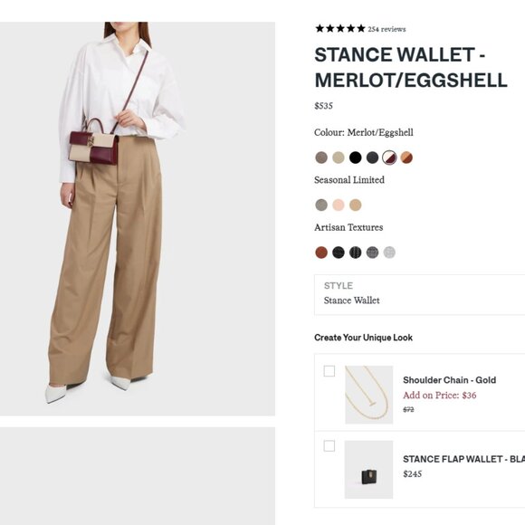 Cafune Stance - Merlot/Eggshell Authentic NWT and dust bag and crossbody strap - Picture 5 of 11